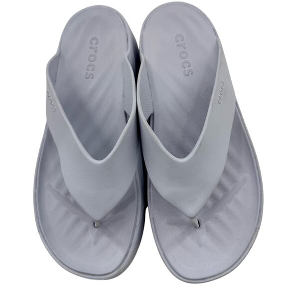 Crocs Getaway Platform Chunky Flip Flop White Stucco Size 8 - Picture 2 of 11